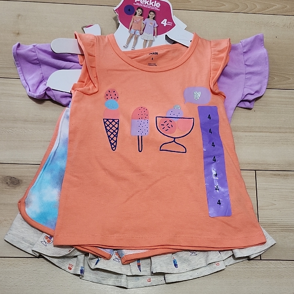 Pekkle Set Of 2 Tops With Short And Skirt